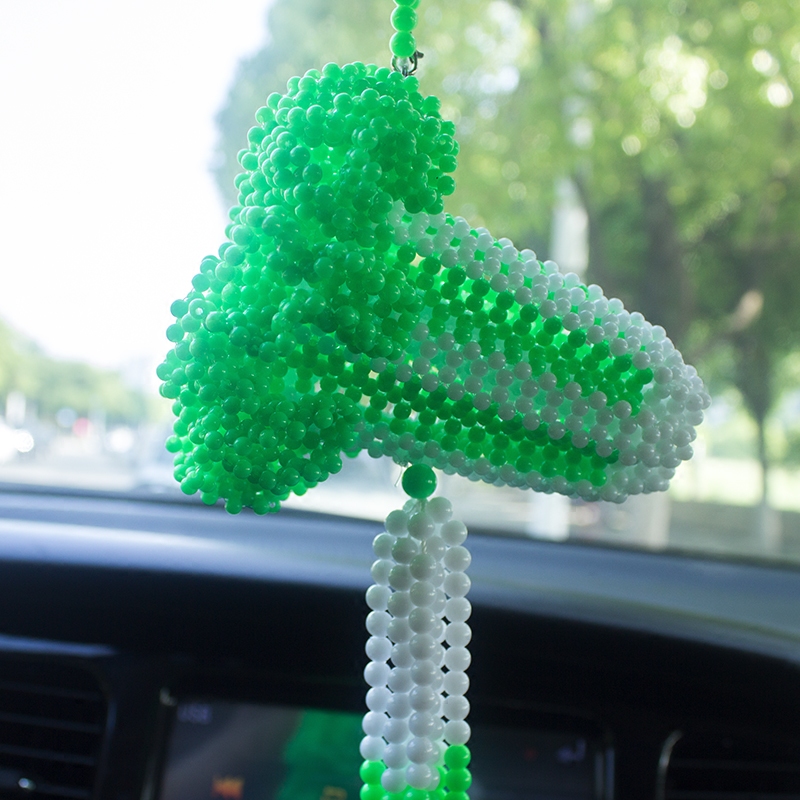 手工串珠diy汽车内饰挂件成品穿珠白菜车饰车挂