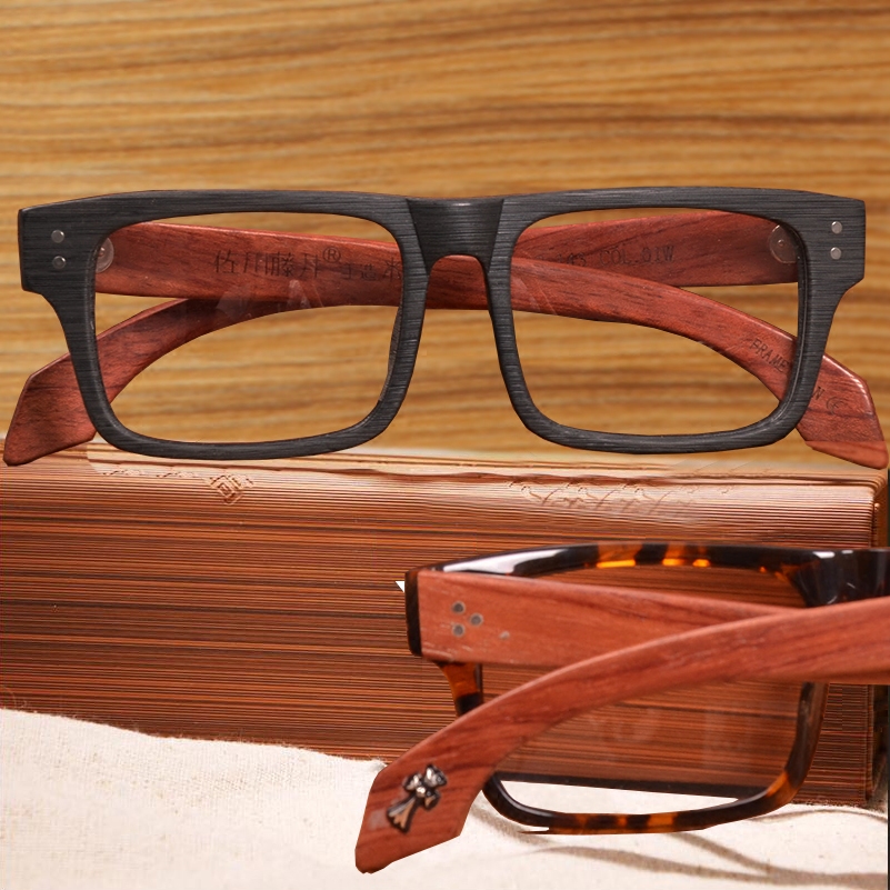 大框眼镜架尚木佐川藤井木质男女女款板材复古近视近视眼眼镜架