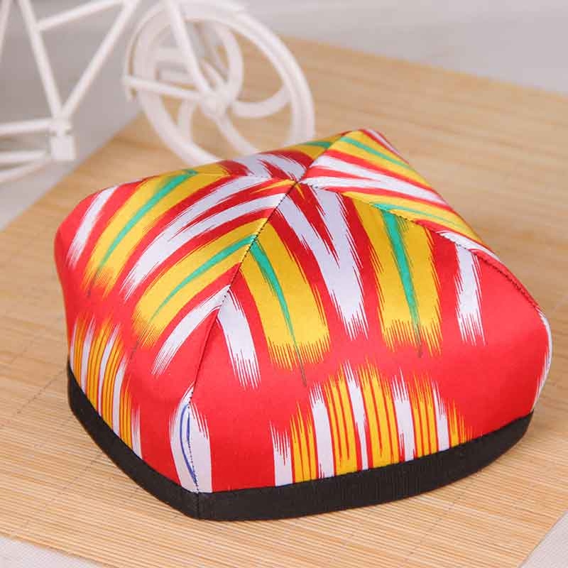 新疆小花帽艾德莱斯四角花帽少数民族舞蹈头饰辫子帽子