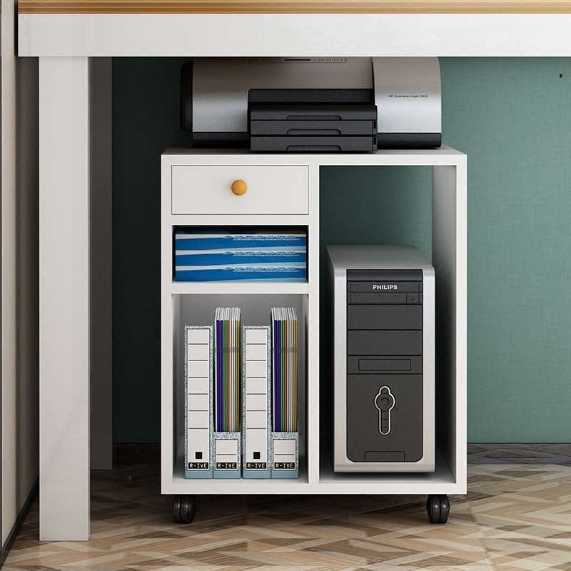 主机机架简约落地打印打印机台式机柜置物架实木其它柜类