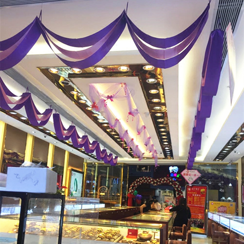 开业商场装饰彩带波浪旗子天花板吊顶布置店铺空中吊饰