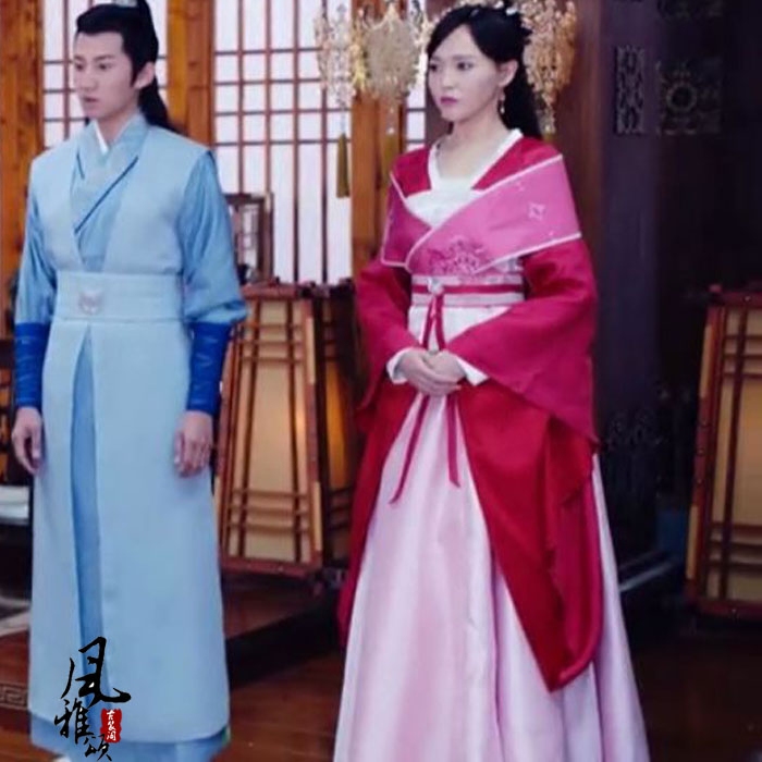 锦绣未央同款唐风汉影视古装唐嫣李未央红色绣花花小姐民族服装