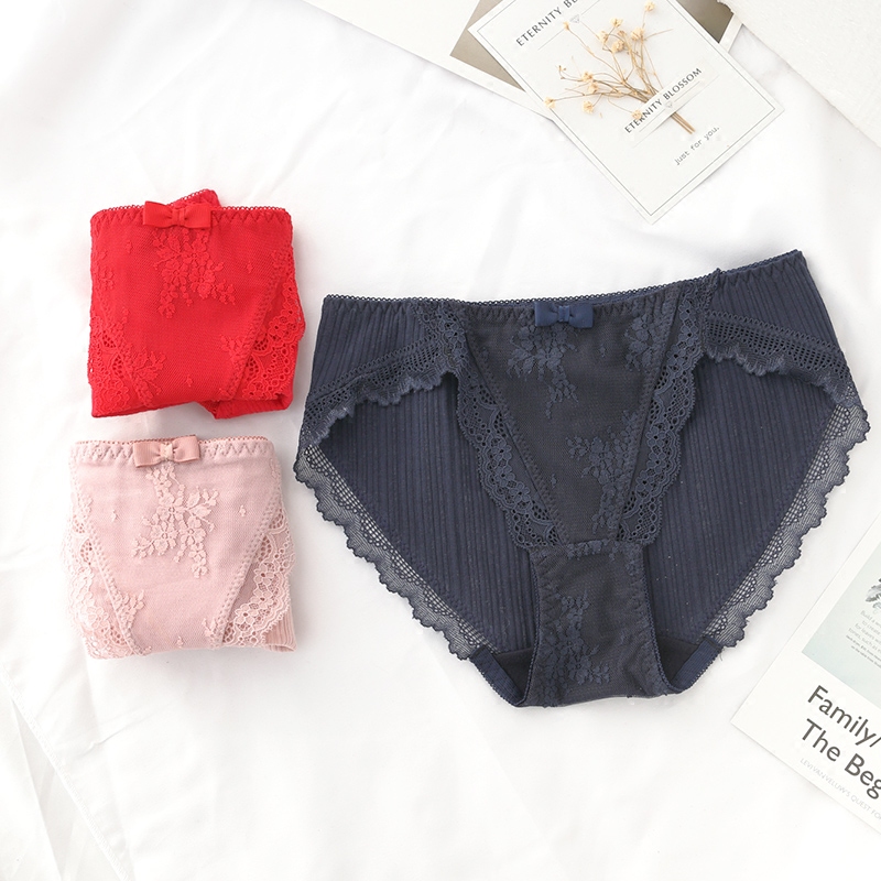 日系清新螺纹棉中纯棉大码内裤性感舒适三角裤平角裤