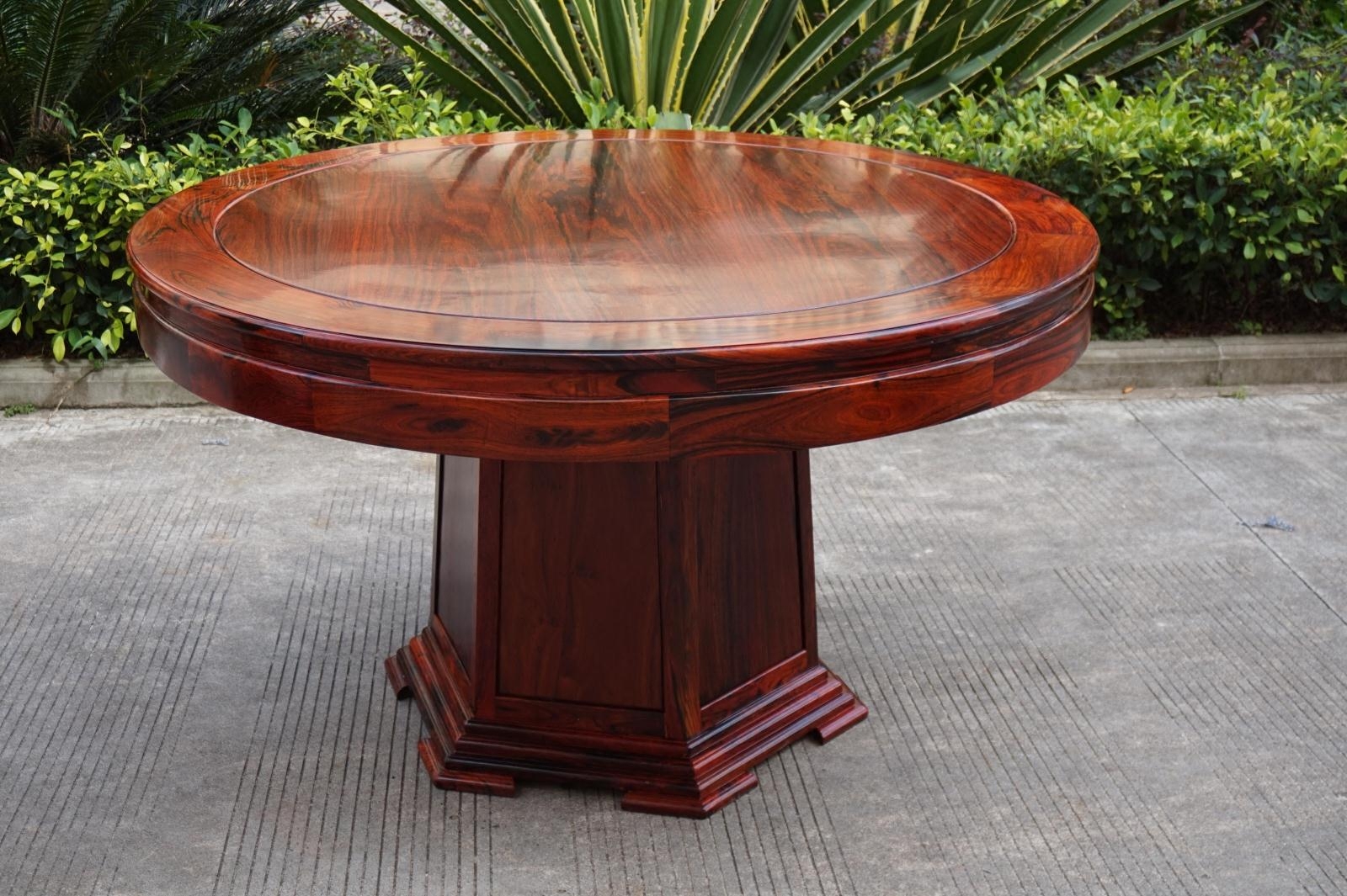 老挝大红酸枝圆餐桌交趾黄檀实木原木奢华品质实木餐桌