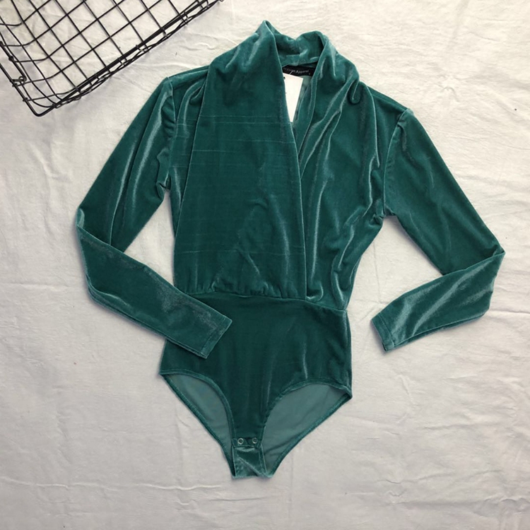 塑身打底纯色三角裤连体衣金丝绒长袖包邮女装欧美风t恤