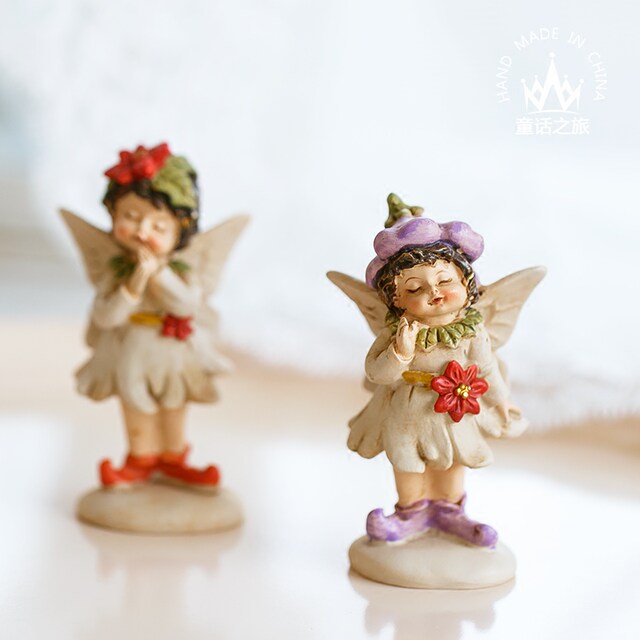 Country courtyard gardening home decoration super cute cartoon cute flower fairy angel small baubles elf decorations Country courtyard gardening home decoration super cute cartoon cute flower fairy angel small baubles elf decorations