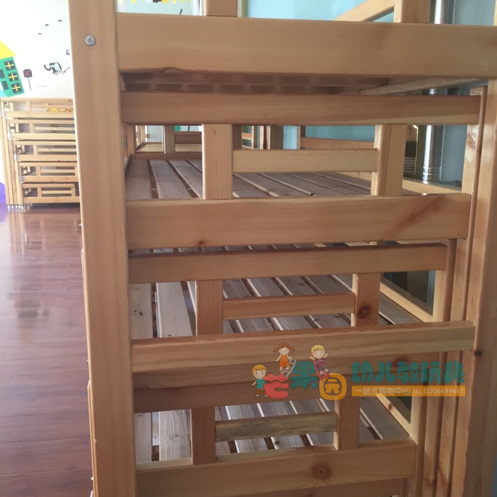 早教童床幼儿园宝宝四层抽屉拉床樟子松实木五层幼儿园专用床原婴童