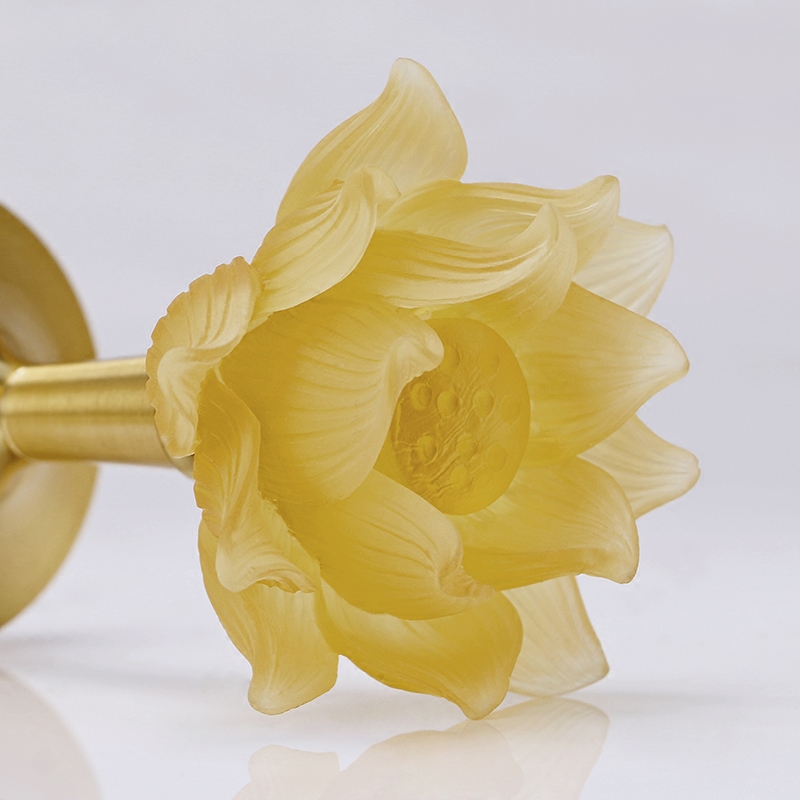 台湾金丝琉璃莲花花灯纯铜供佛led电供佛堂荷花灯