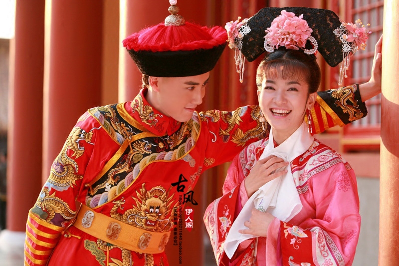 阿哥清朝中式婚礼婚服还珠格格红色喜服王爷古装民族服装