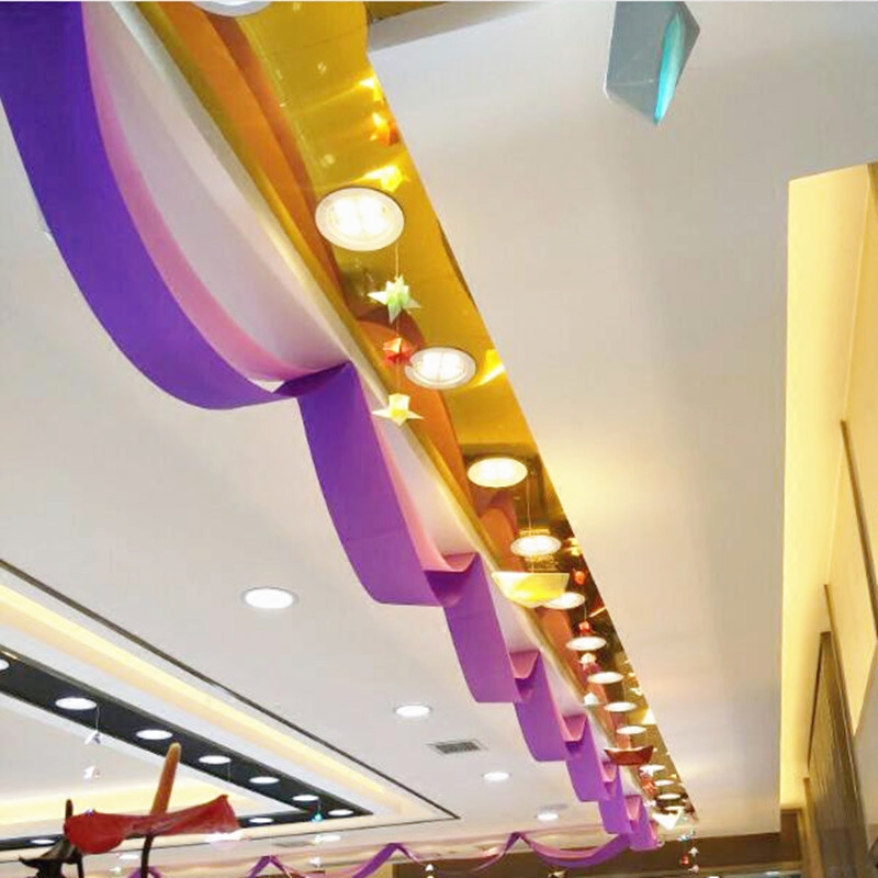开业商场装饰彩带条波浪旗子天花板吊顶布置店铺挂饰幼儿园吊饰