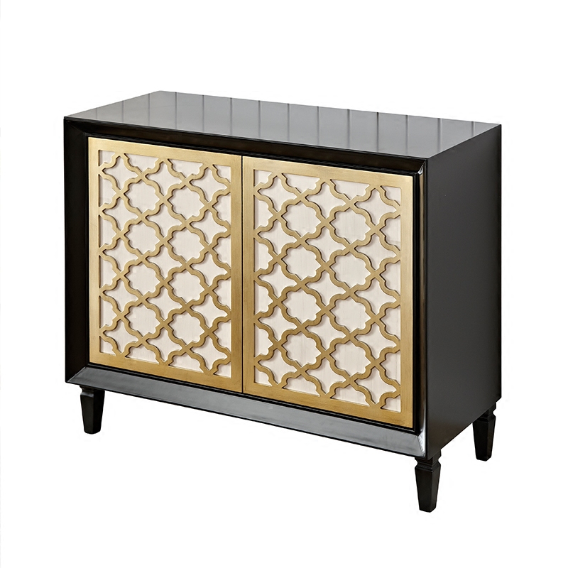 洛歌家具餐边柜客厅装饰复古镂空做旧多功能厨房碗柜餐边柜