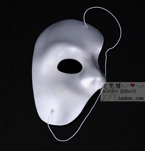 派对化妆舞会面具成人歌剧魅影男主半脸面具侧半脸面具男布面具黑