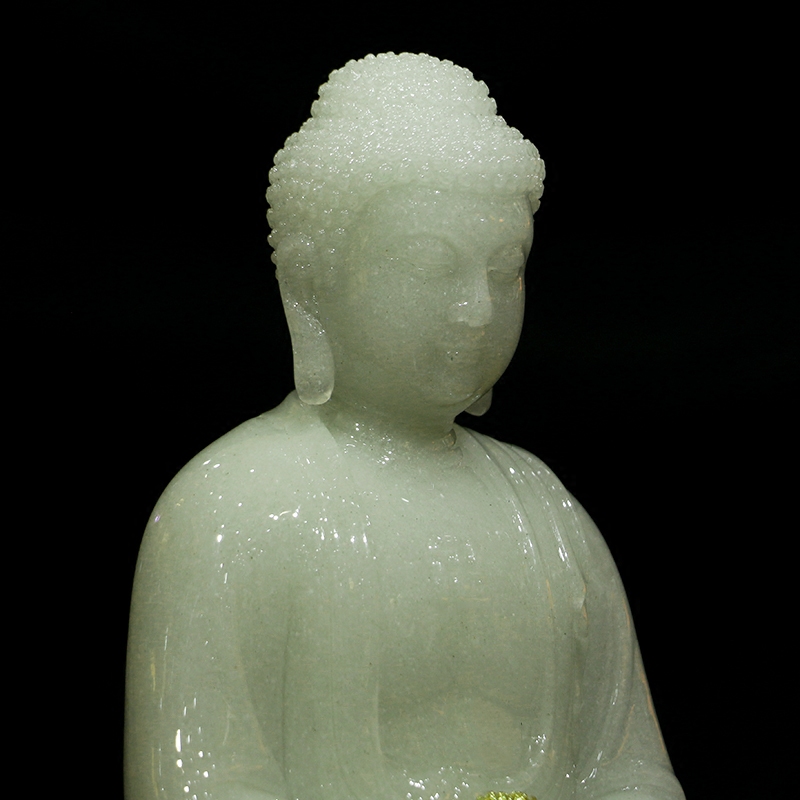 汉白玉三宝小号释迦摩尼如来如来佛佛祖家居供奉摆件