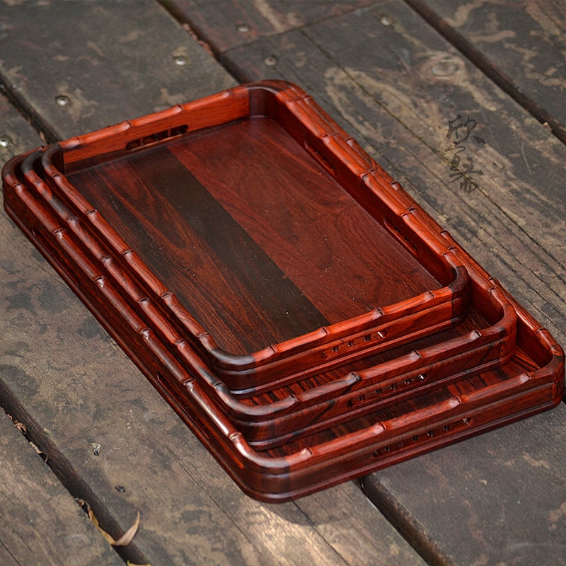实木红木长方形果盘水果鸡翅木红酸枝托盘盘香文盘香木雕