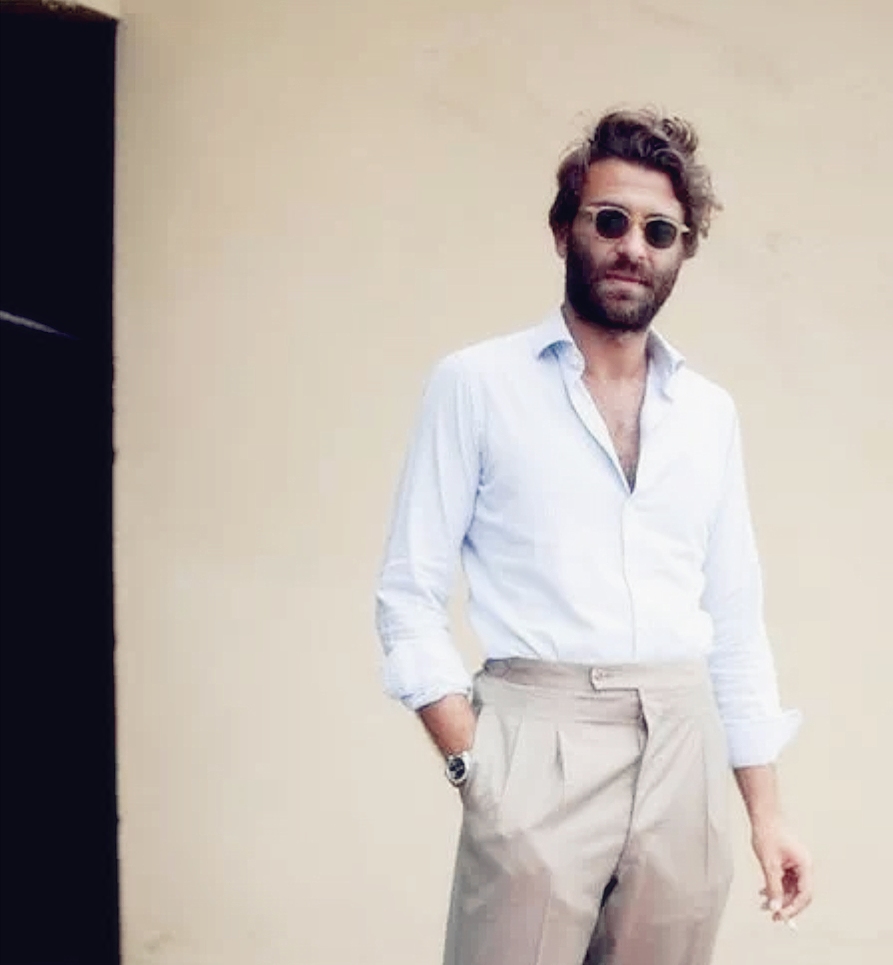 原创设计欧美男士修身款纯棉长袖衬衫英伦街拍翻领白色方领衬衣