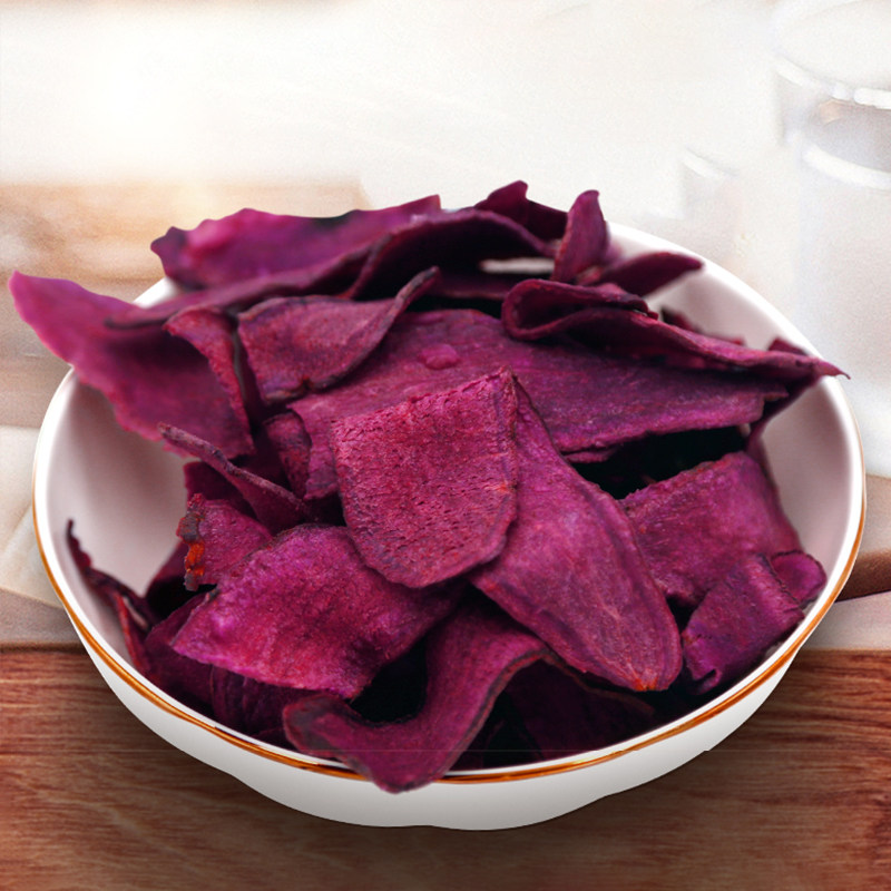 炭烤紫薯片无糖农家自制零食香酥脆口