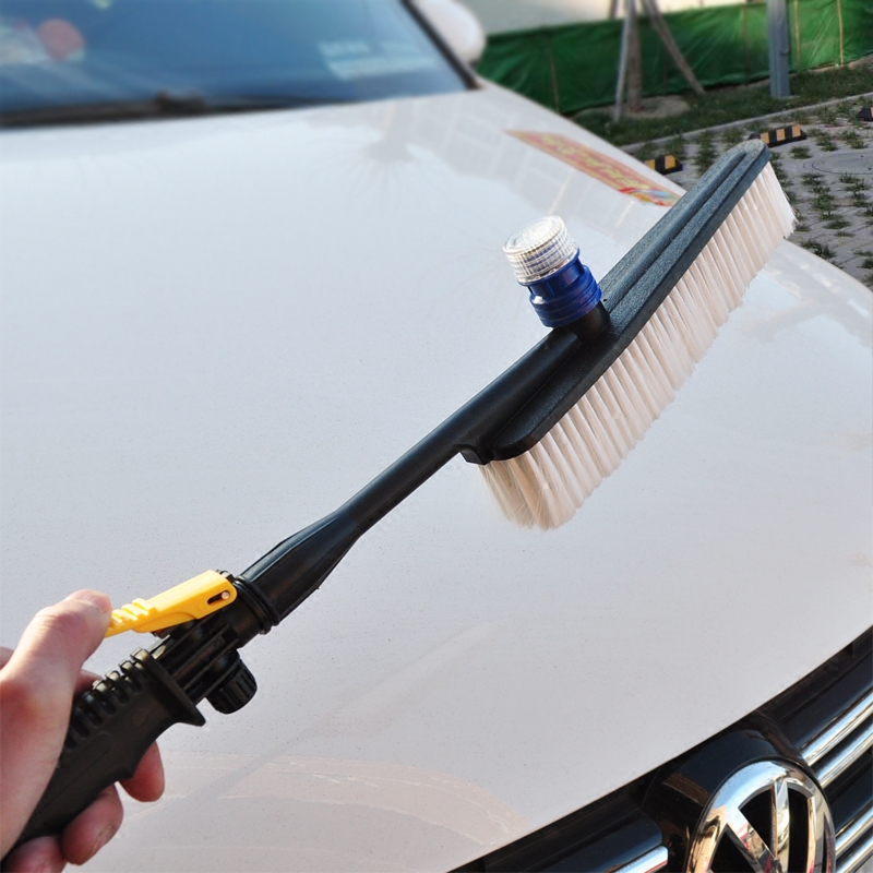 洗车喷水刷洗车洁美配件刷子通水毛刷泡沫软毛车刷
