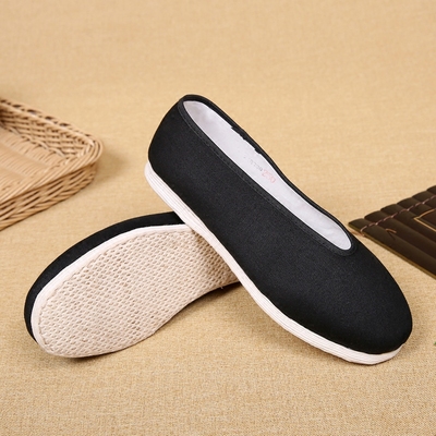 春夏季圆口休闲透气开车复古中国风千层底纯手工布鞋老北京布鞋男