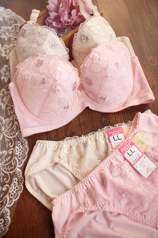 薄款漂亮大码刺绣可爱少女小清新内衣碎花文胸文胸套装