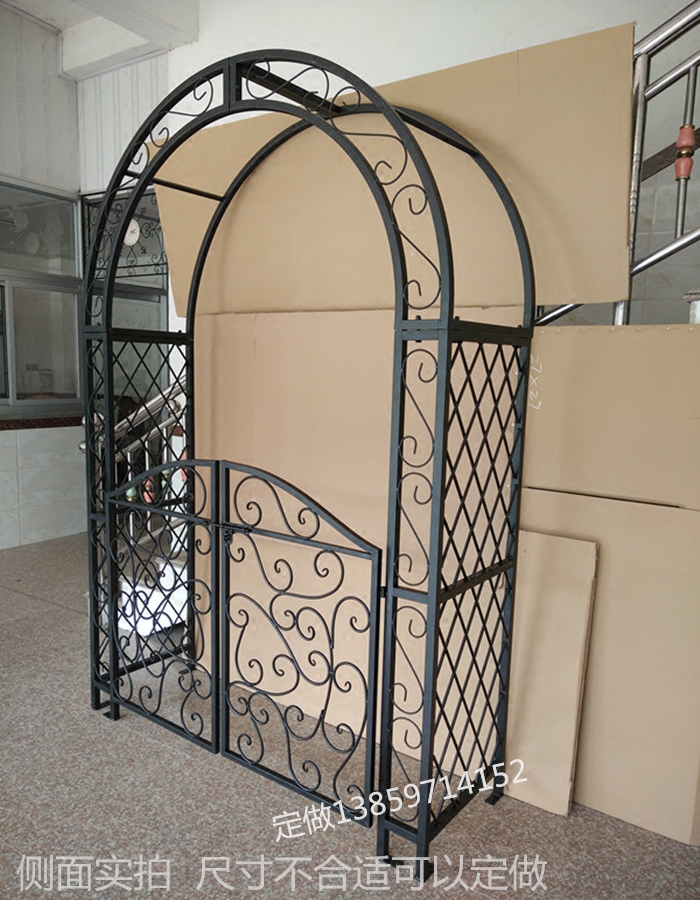 拱门欧式铁艺庭院小门别墅小院装饰园艺鲜花拱门