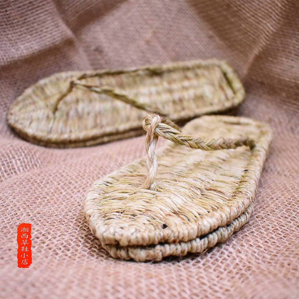 加厚居家家人字拖草鞋男女凉鞋夏季潮流全麻人字拖