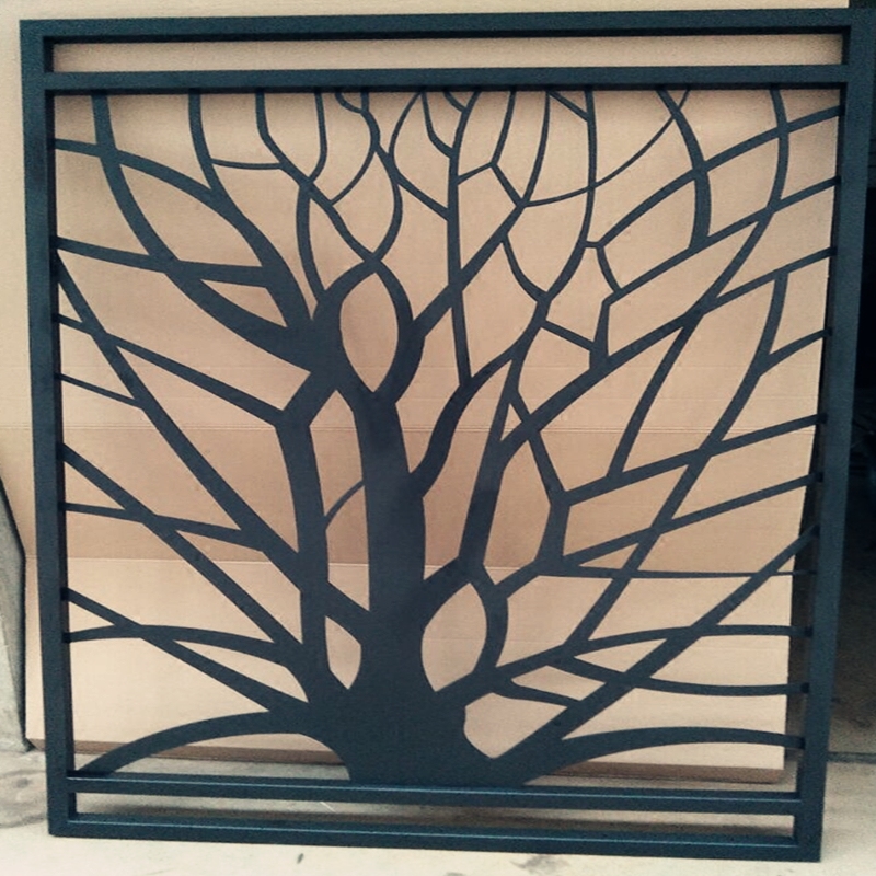 夫妻树铁艺屏风客厅隔断创意酒店铁板雕花玄关时尚客厅雕花屏风_不
