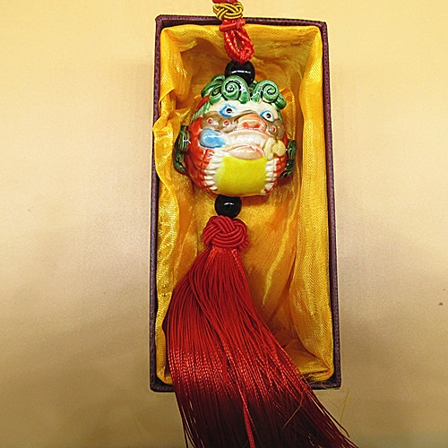 厦门金门风狮爷交趾陶小两面汽车挂件平安2个包邮