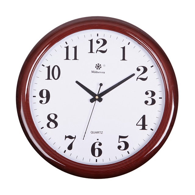 七王星挂钟客厅钟表中式创意圆形电子石英钟家庭静音办公时钟挂表