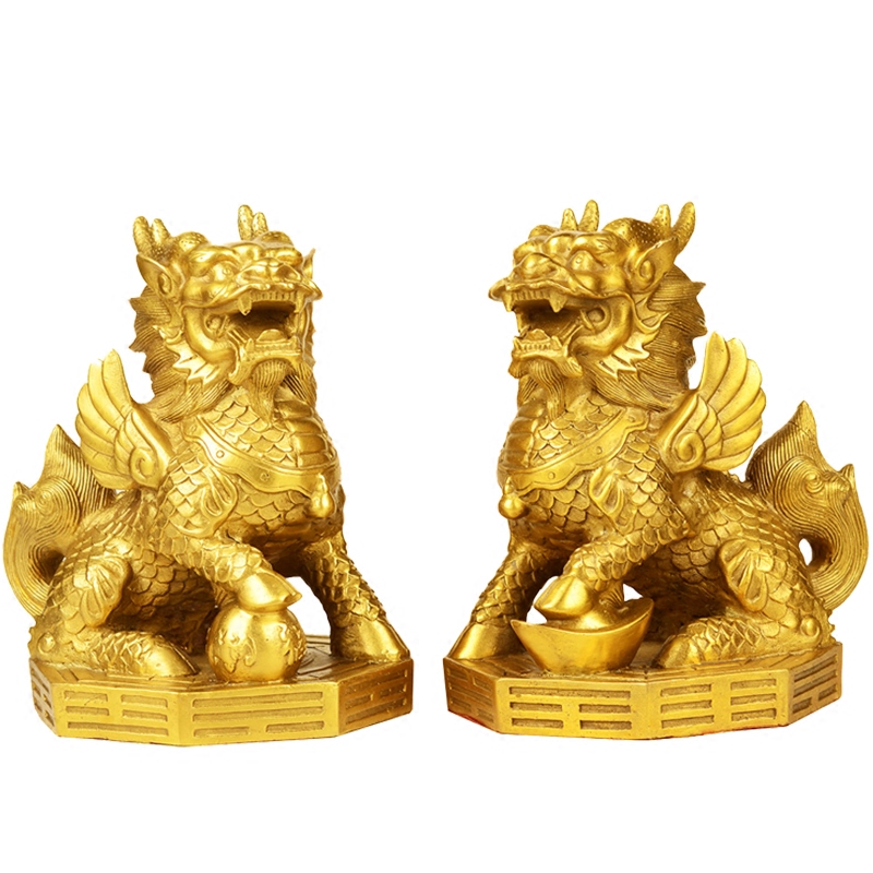 摆件风水阁全铜麒麟大小小号一对八卦家居家居装饰摆件