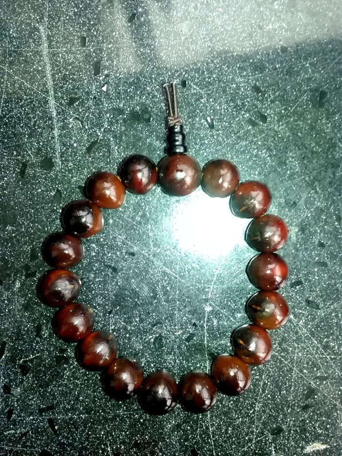 野生木患佛珠带暗酒红色鬼见愁手定制扁圆算盘手串