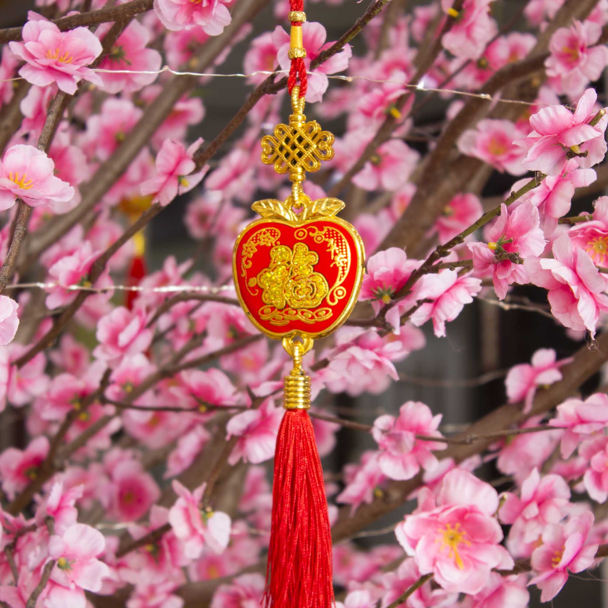 新年年春节美陈仿真桃花樱花树室内外大型摆件装饰创意礼盒