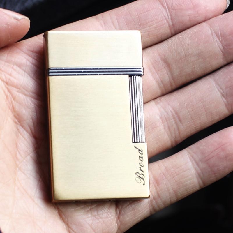 broad光面妙音富贵唐草花纹明火朗声超薄侧滑充气打火机