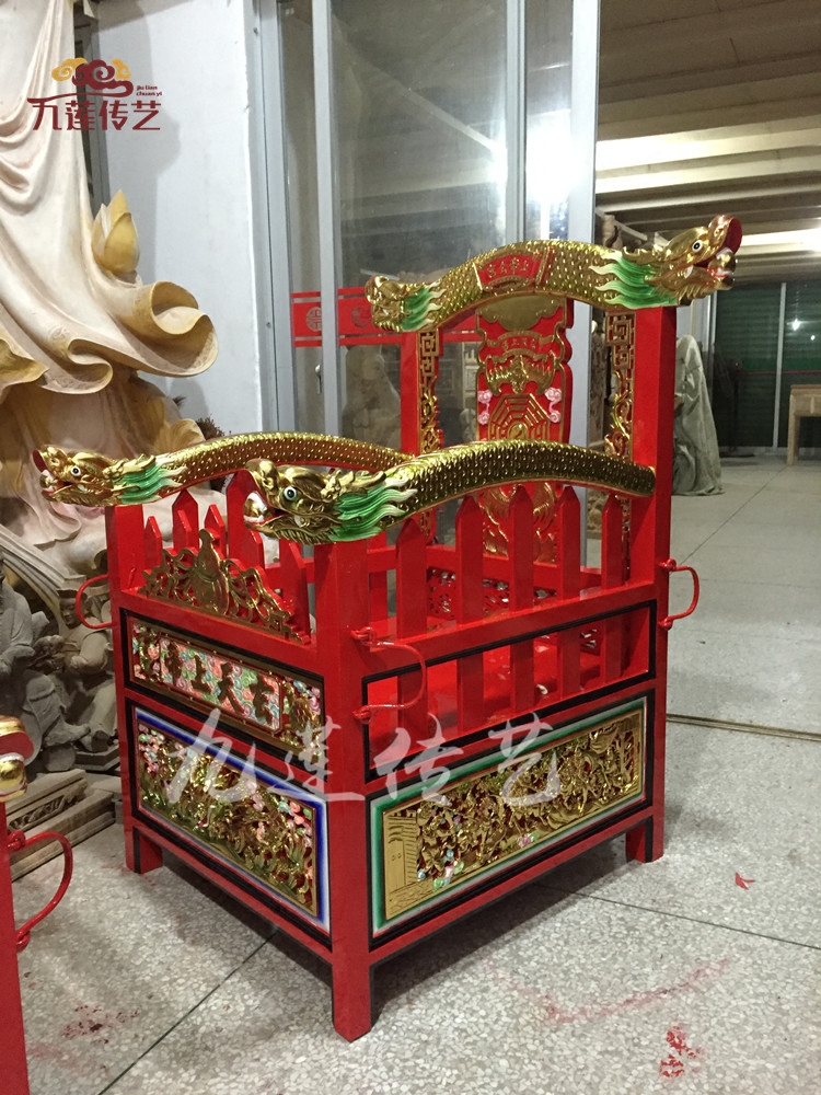 轿子木雕玄天上帝佛轿神明樟木手工精雕88公分木雕