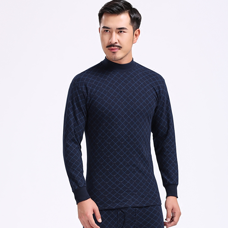 男士纯棉中高领薄款中老年人棉毛衫棉毛衫薄款口碑好店