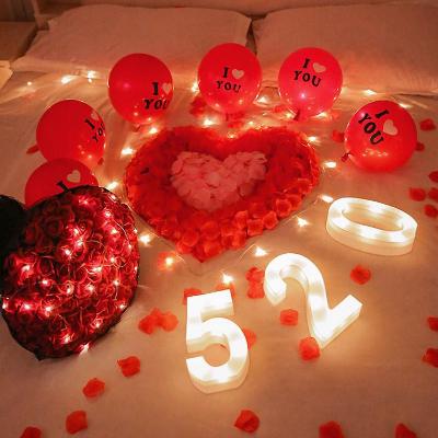 仿真表白玫瑰花瓣 布置 制造浪漫婚床装饰求婚气球生日惊喜创意