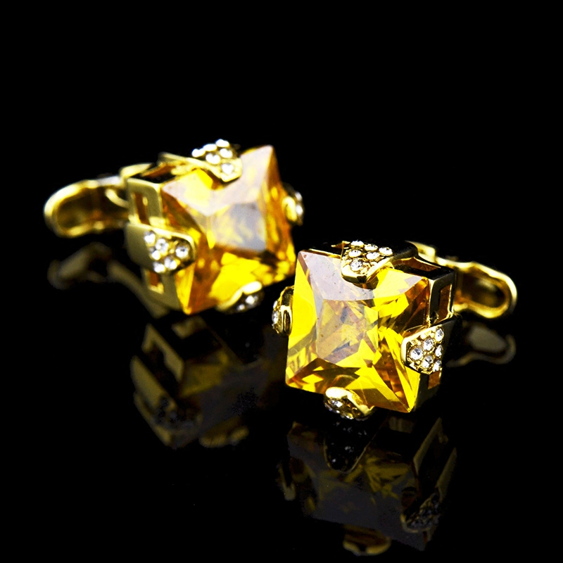 法式英博金属袖扣镶嵌工艺亮钻衬衫袖钉cufflinks袖扣