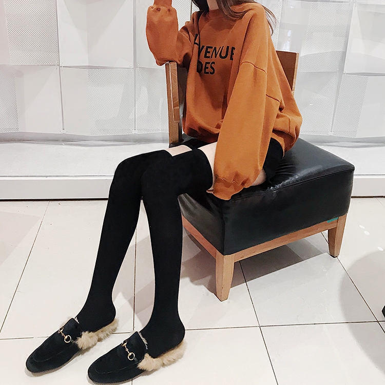 筒袜冬季新品黑色过膝袜子袜子女女式日系学院长筒袜