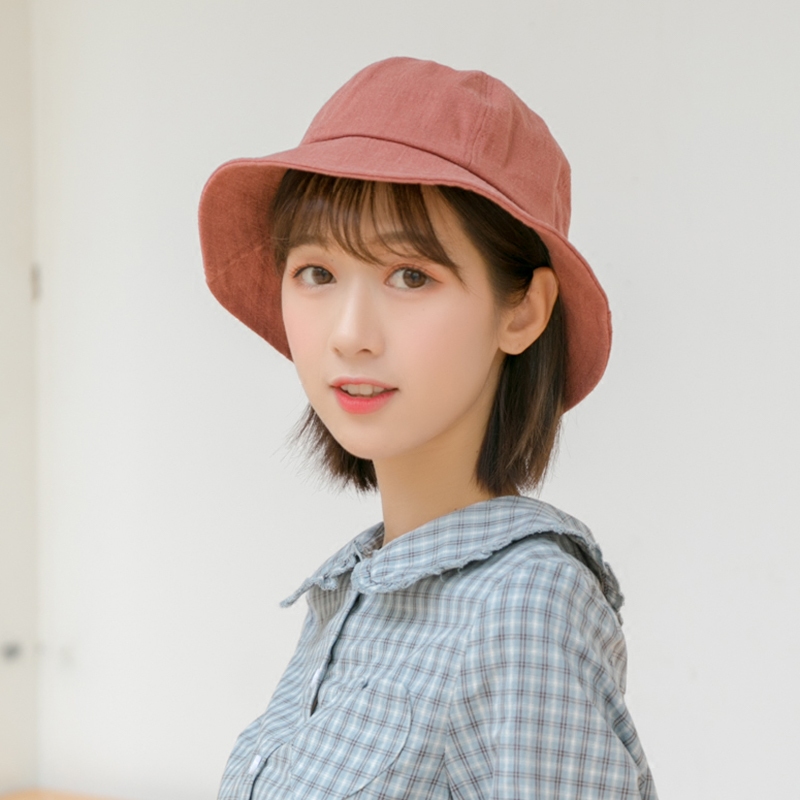 软妹日系短发学生可爱韩版新文艺小清遮阳渔夫帽子