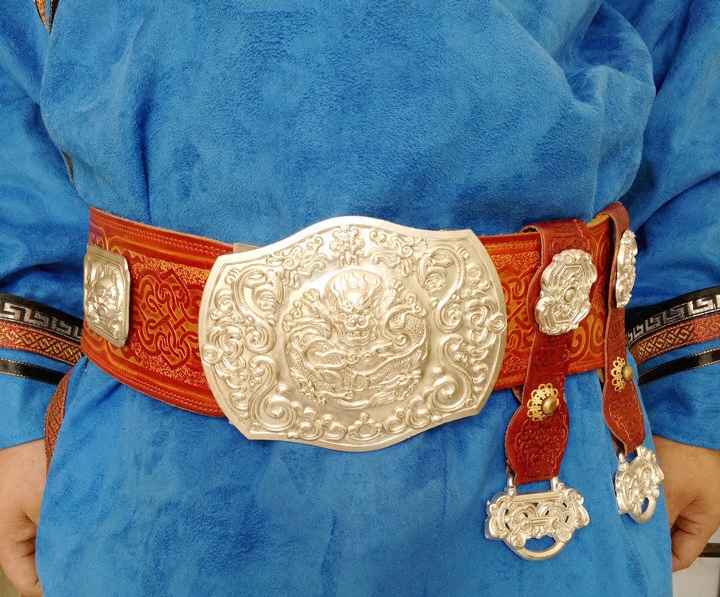 男士蒙古腰带仿皮合金压花蒙古袍腰带民族风装饰舞蹈演出腰带男款