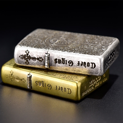 打火机zippo正版原装纯铜五面雕刻魔鬼圣经野兽撒旦赞歌zippo