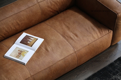 7折特惠/进口头层牛皮/现代乡村/como真皮沙发/3人位双人/驼色ty