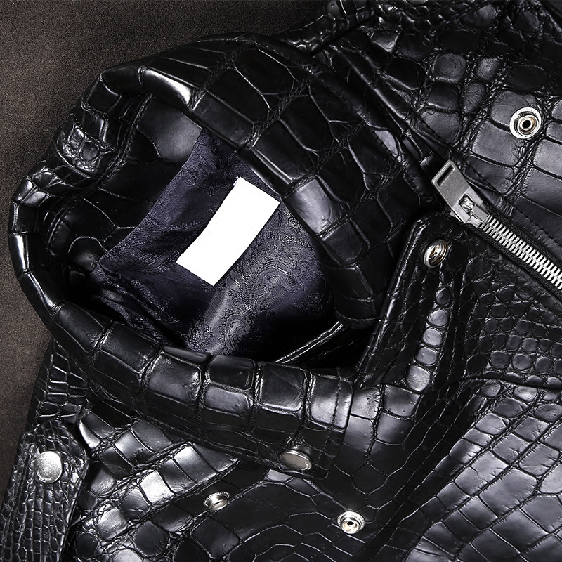 皮衣国际真正鳄鱼男士肚皮背皮腹皮奢侈品男装夹克