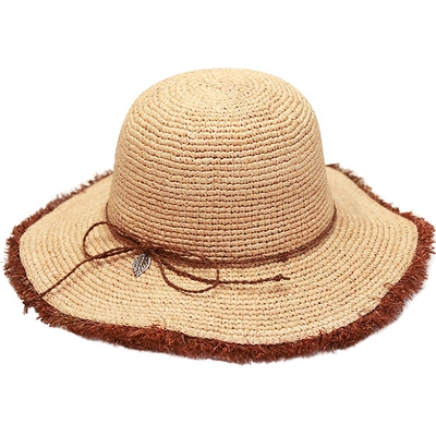 拉菲lmeetu草帽毛边可折叠大边夏季遮阳帽海边沙滩帽子