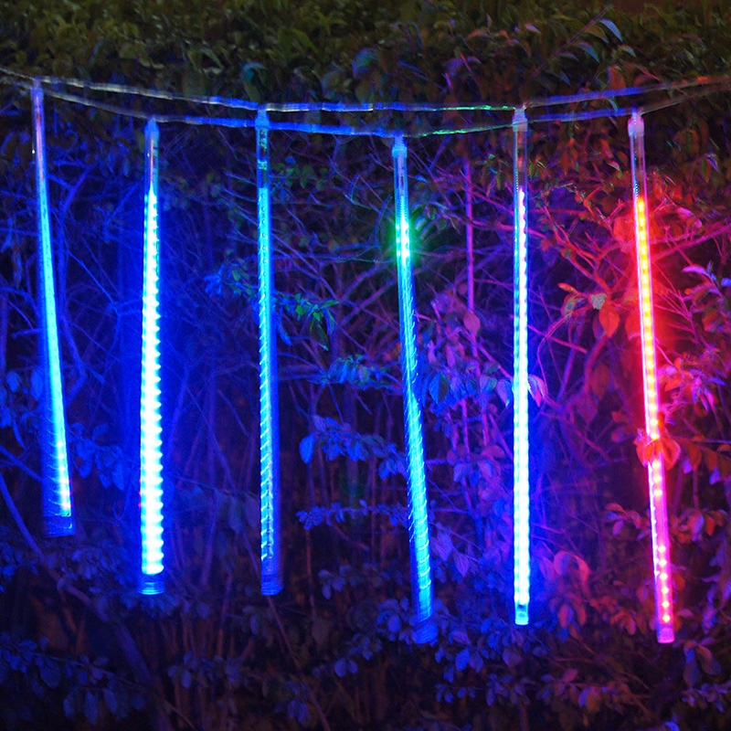 led流星雨灯灯彩灯闪灯圣诞树装饰灯双面防水挂树装饰灯