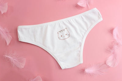 超迷你低腰可爱兔子猫咪熊小动物女学生少女高中生白纯棉三角内裤
