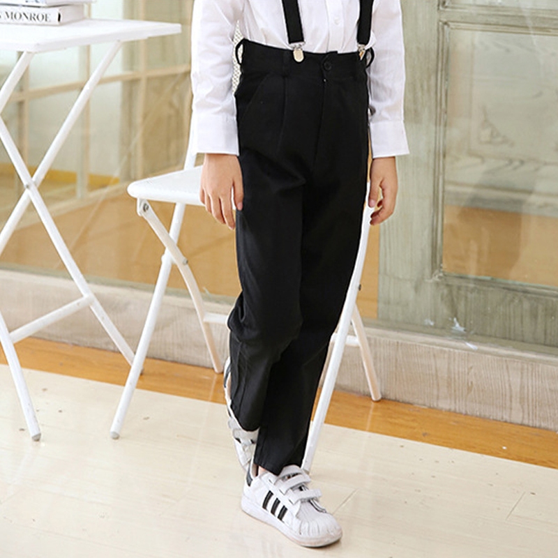 春秋男童女童黑色长裤纯棉中大儿童小学生校服裤子
