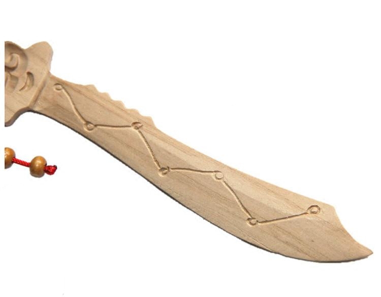 七星刀剑桃木免漆一体剑法法事小剑方便携带木雕