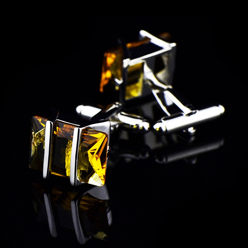 法式英博金属袖扣镶嵌工艺亮石衬衫袖钉cufflinks袖扣