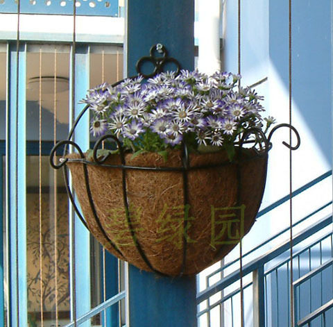 花盆半圆壁挂式铁艺椰棕环保绿萝吊兰阳台种花花盆