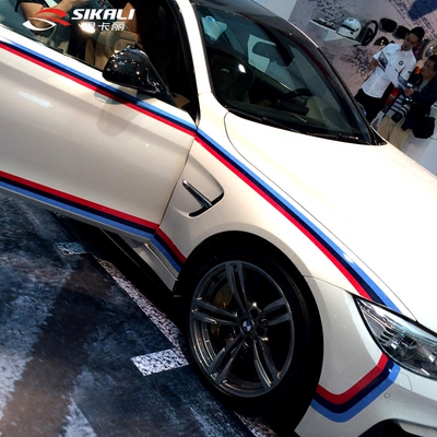 宝马5系车贴改装拉花新3系三色gt汽车贴纸525li x1x3x5x6加油灯眉